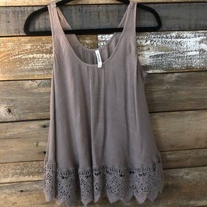 Nice Beige Flowy Tank Top